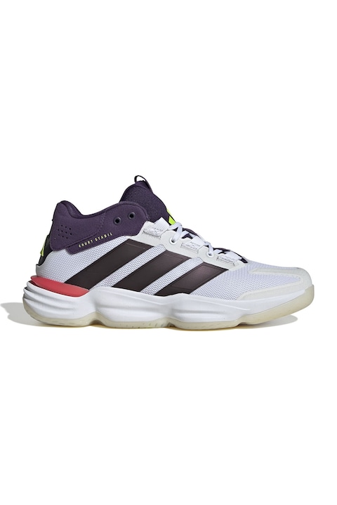 adidas Performance, Pantofi pentru sporturi de interior Court Stabil, Galben pal/Alb optic/Violet prafuit
