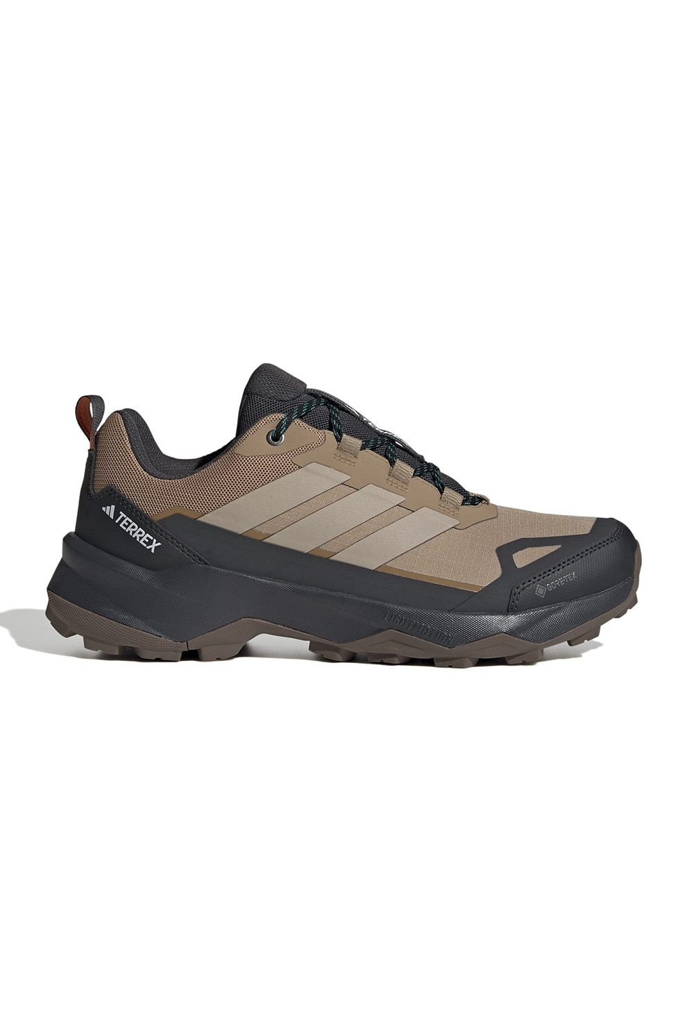 adidas Performance, Pantofi Terrex Skychaser impermeabili pentru drumetii, Negru stins, Maro taupe deschis, 9