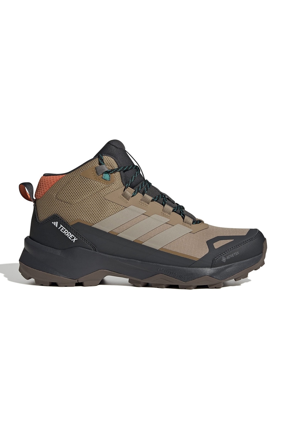 adidas Performance, Pantofi Sky Chaser mid-cut pentru drumetii, Negru stins, Portocaliu pal, Maro taupe deschis, 9