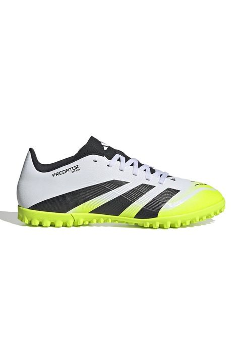 adidas Performance, Футболни обувки Predator Club Turf, Избеляло черно/Електриково Зелено/Бял