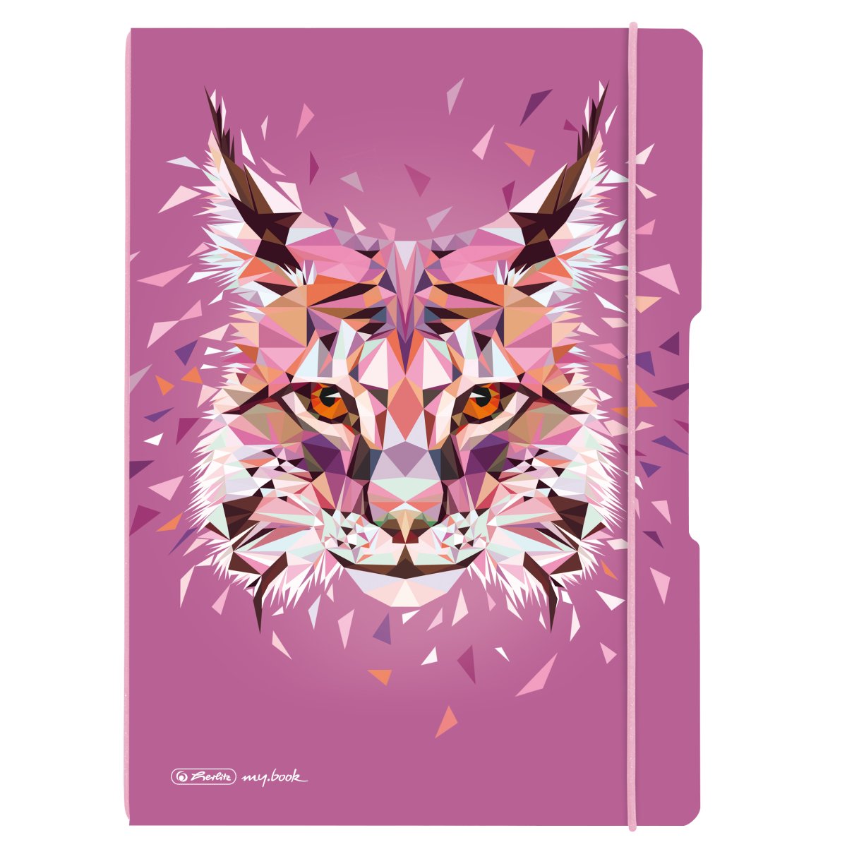 Caiet My.Book Flex Herlitz A4 2X40 File, Hartie 80G/Mp, Dictando+Patratele, Motiv Wild Animals Lynx