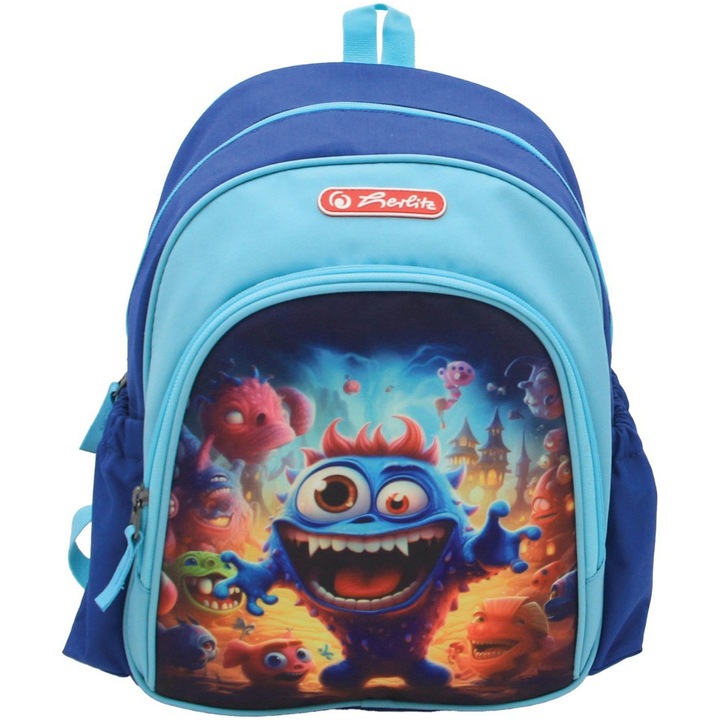 Herlitz hátizsák, Cool, méret 31 x 20 x 12 cm, Blue Monster motívum