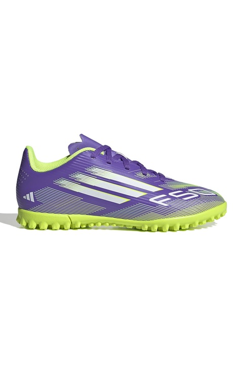 adidas Performance, Pantofi pentru fotbal F50 Club, Violet/Verde electric