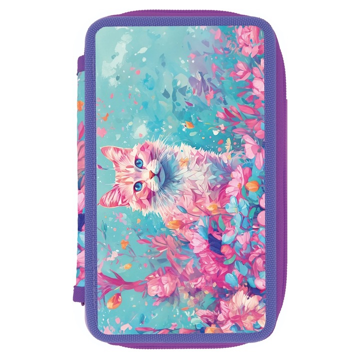 Несесер Herlitz, Необорудван, 3 ципа, Размер 20 x 6 x 13 см, Мотив Cat