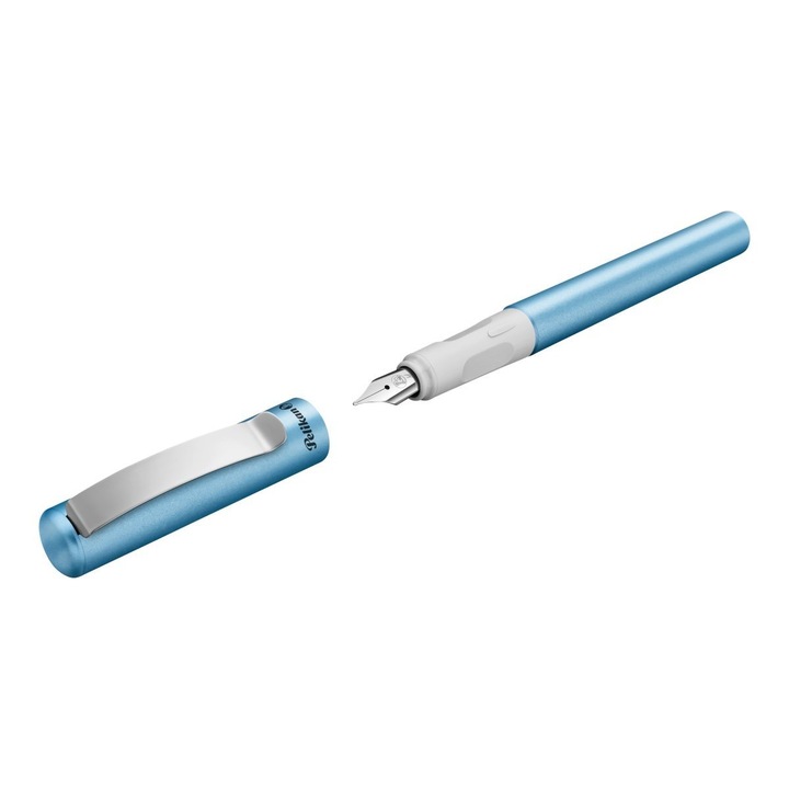 Stilou Pelikan, Pina Colada, Penita M, Culoare Albastru Metalizat, 1 Patron Cerneala Albastra, In Cutie Carton