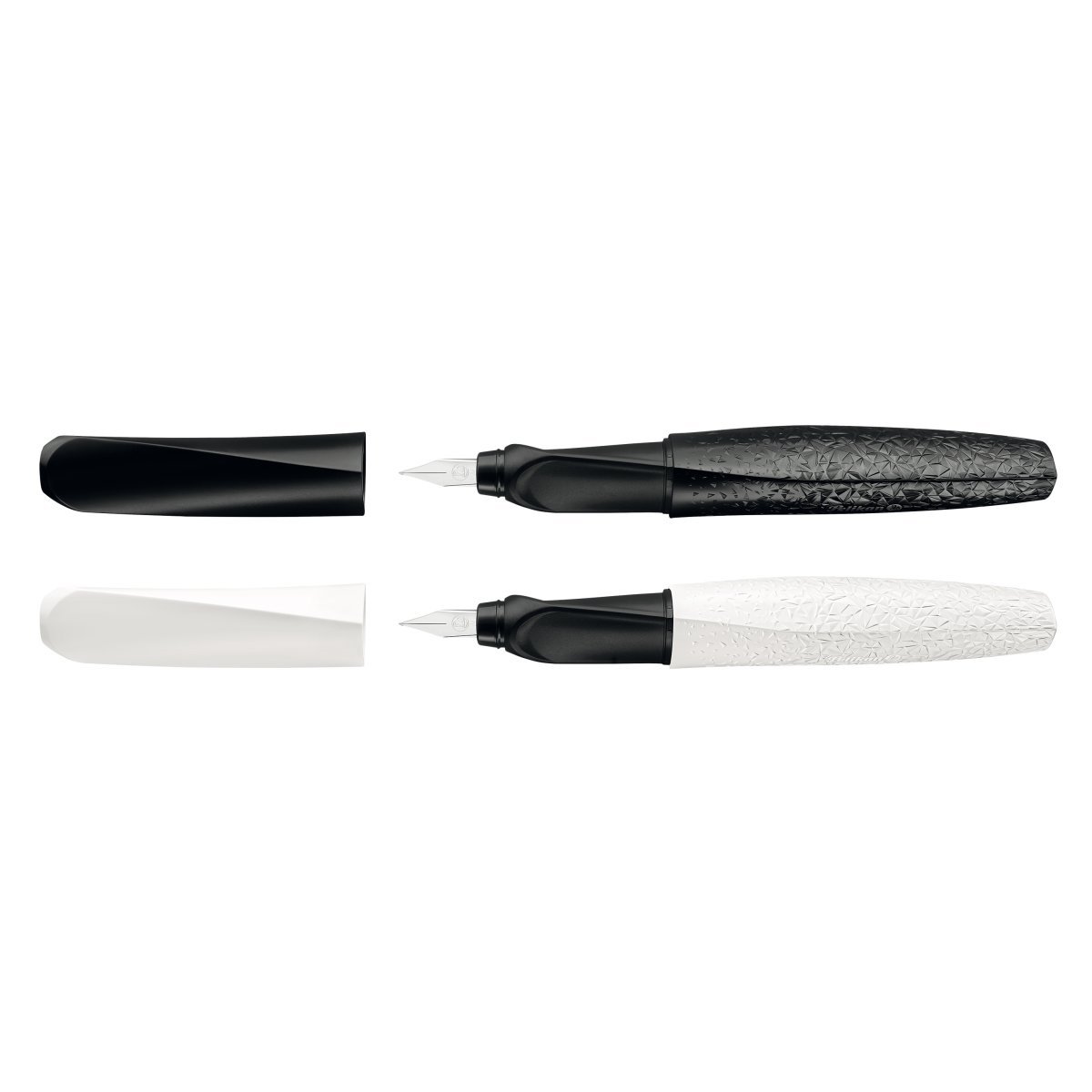 Stilou Pelikan, Twist Structure Penita M, Grip Ergonomic, Ambidextru, 2 Patroane Cerneala Albastra, 2 Culori Alb / Negru, Blister