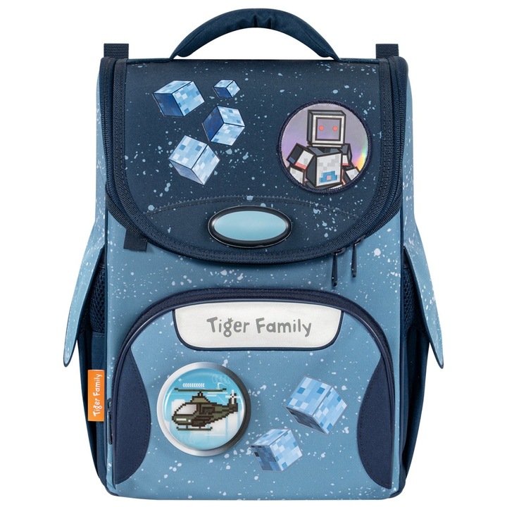 Ghiozdan Tiger, Neechipat Nature Quest, Dimensiune 35 X 31 X 19 Cm, Motiv Block City, Go Green