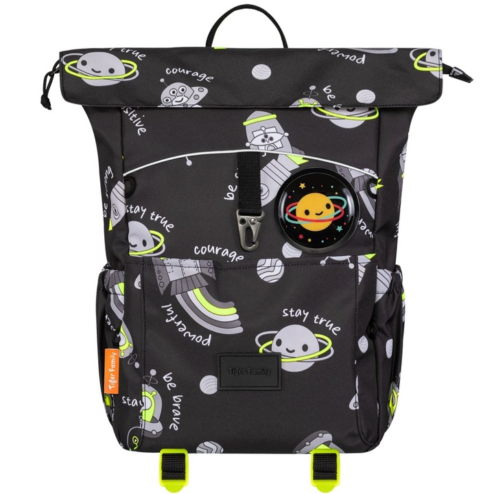 Rucsac Tiger, Kanga Roll, Dimensiune 38 X 27 X 15 Cm, Motiv Neon Space