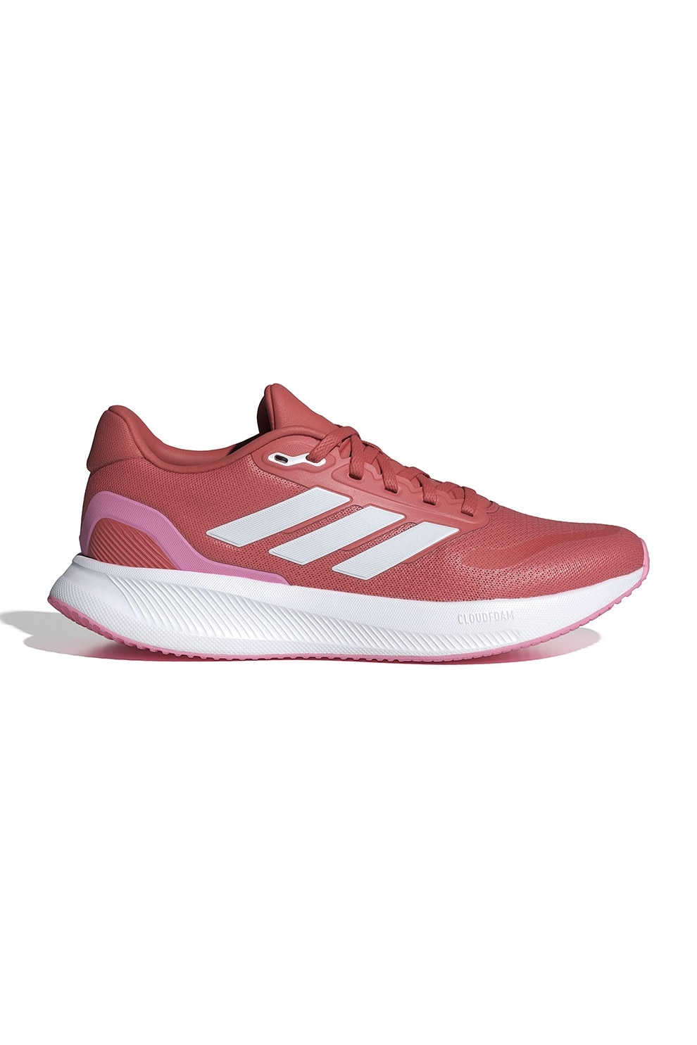 adidas Performance, Pantofi Runfalcon 5 de plasa cu garnituri sintetice pentru alergare, Roz pastel, Rosu stins, Alb optic, 4