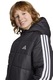 adidas Sportswear, Jacheta cu gluga si aspect matlasat, Negru/Alb optic