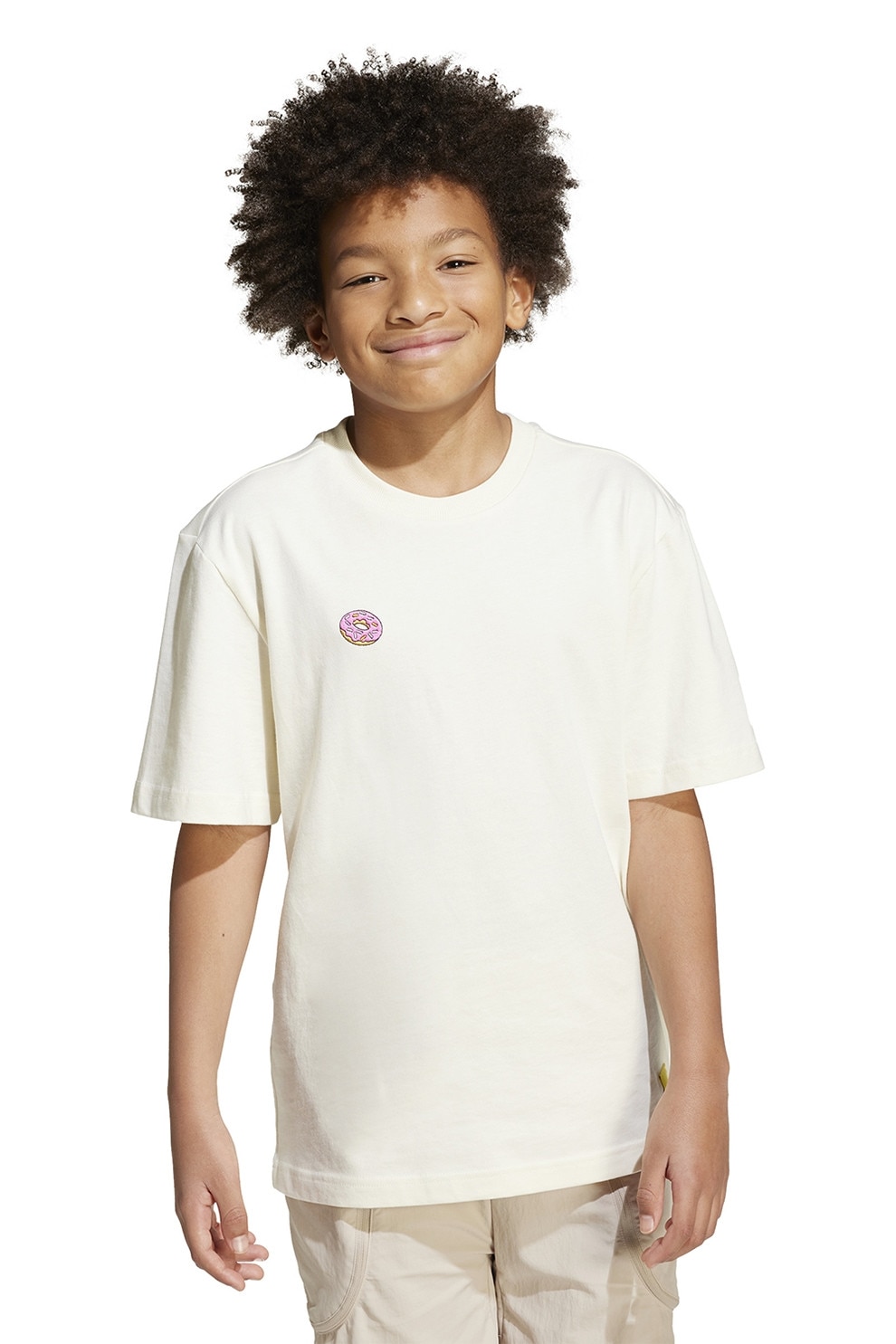 adidas Sportswear, Tricou cu imprimeu Simpsons, Roz pastel, Crem, 140 CM