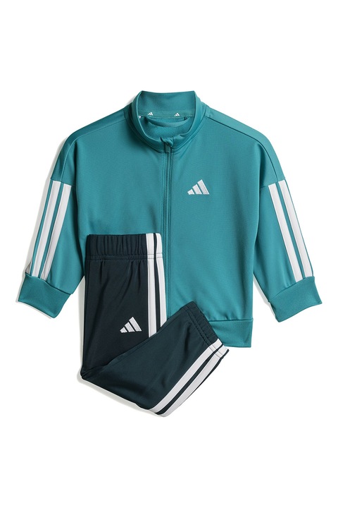adidas Sportswear, Спортен екип Essentials Climacool с цип, Бял/Тъмнозелен/Персийско зелено