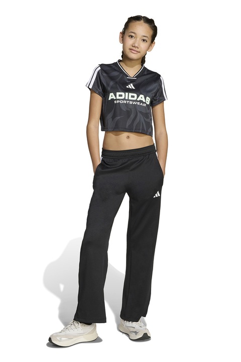 adidas Sportswear, Bootcut fazonú szabadidőnadrág oldalzsebekkel, Fehér/Fekete