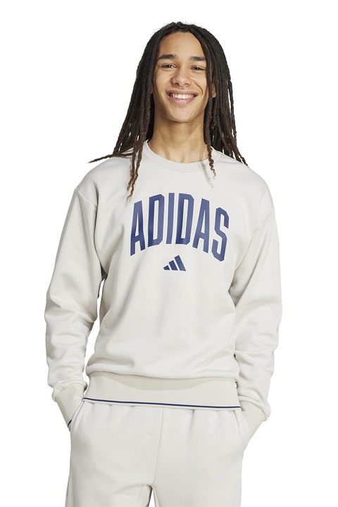 adidas Sportswear, Суитшърт с лого, Бежов/Тъмносин