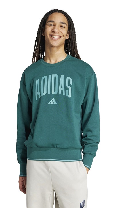adidas Sportswear, Bluza de trening cu logo, Turcoaz/Verde aquamarin