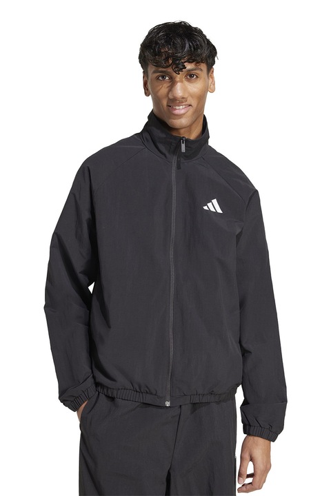 adidas Sportswear, Яке с цип и лого, Избеляло черно