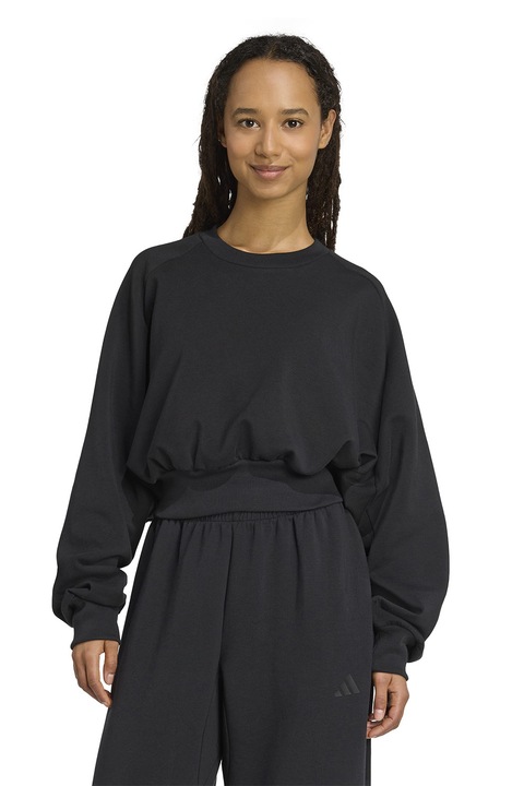 adidas Sportswear, Soft Lux bő fazonú modáltartalmú pulóver, Fekete