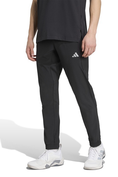 adidas Performance, Pantaloni slim fit pentru fitness Tech, Negru