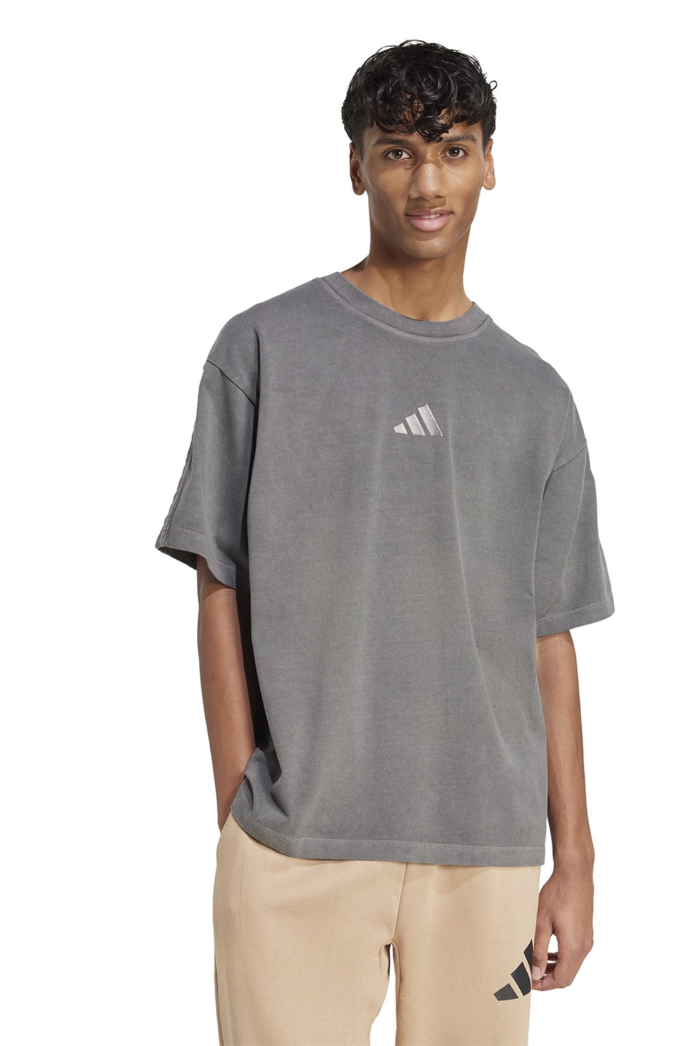 adidas Sportswear, Tricou lejer de bumbac ALL SZN, Gri inchis melange, S
