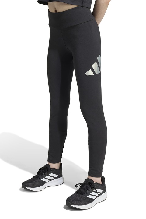 adidas Sportswear, Magas derekú leggings logóval, Fekete