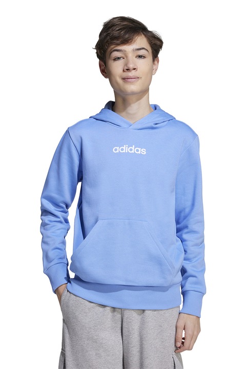 adidas Sportswear, Худи с памук с лого, Бял/Пастелносин