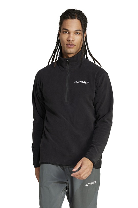 adidas Performance, Суитшърт за хайкинг с къс цип, Черен