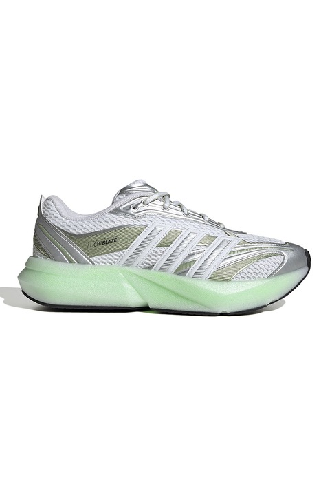 adidas Sportswear, Pantofi din material textil cu aspect metalizat Lightblaze Glow, Alb/Gri deschis/Verde pal