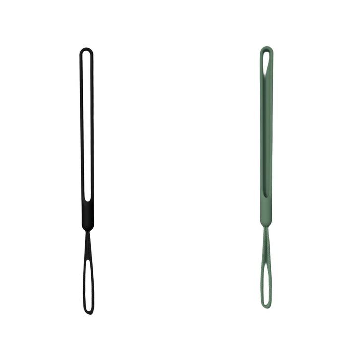 Snur telefon, set de 2 bucati, silicon, extensibil 19x26cm, negru si verde