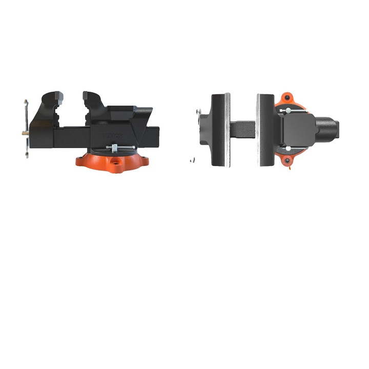 Menghina de banc, 6 inch, baza rotativa, constructie din fonta, deschidere max. 6.5 inch