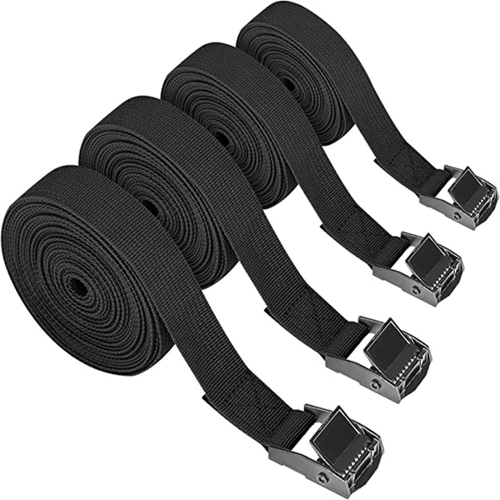 Set de 4 chingi de legare 7m, nylon, negru, 25mm