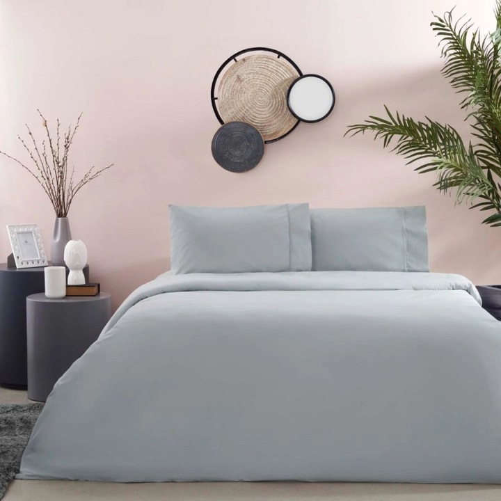 Ágyneműhuzat 1 fő részére, 100% pamut ranforce, 3 darab, 220x260 cm, TAC, Queen Basic Grey