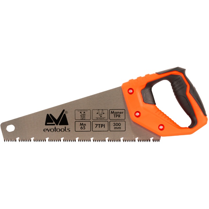 Ferastrau Lemn Evotools, Dinti Caliti, Maner Ergonomic TPR, 450mm