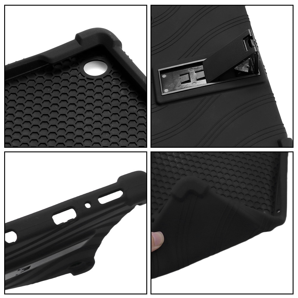 Husa Tableta, Pentru Samsung Tab A9 8.7 inch, Cu Suport Pliabil, Protectie La Socuri, Silicon, Negru