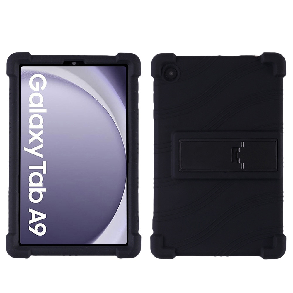 Husa Tableta, Pentru Samsung Tab A9 8.7 inch, Cu Suport Pliabil, Protectie La Socuri, Silicon, Negru