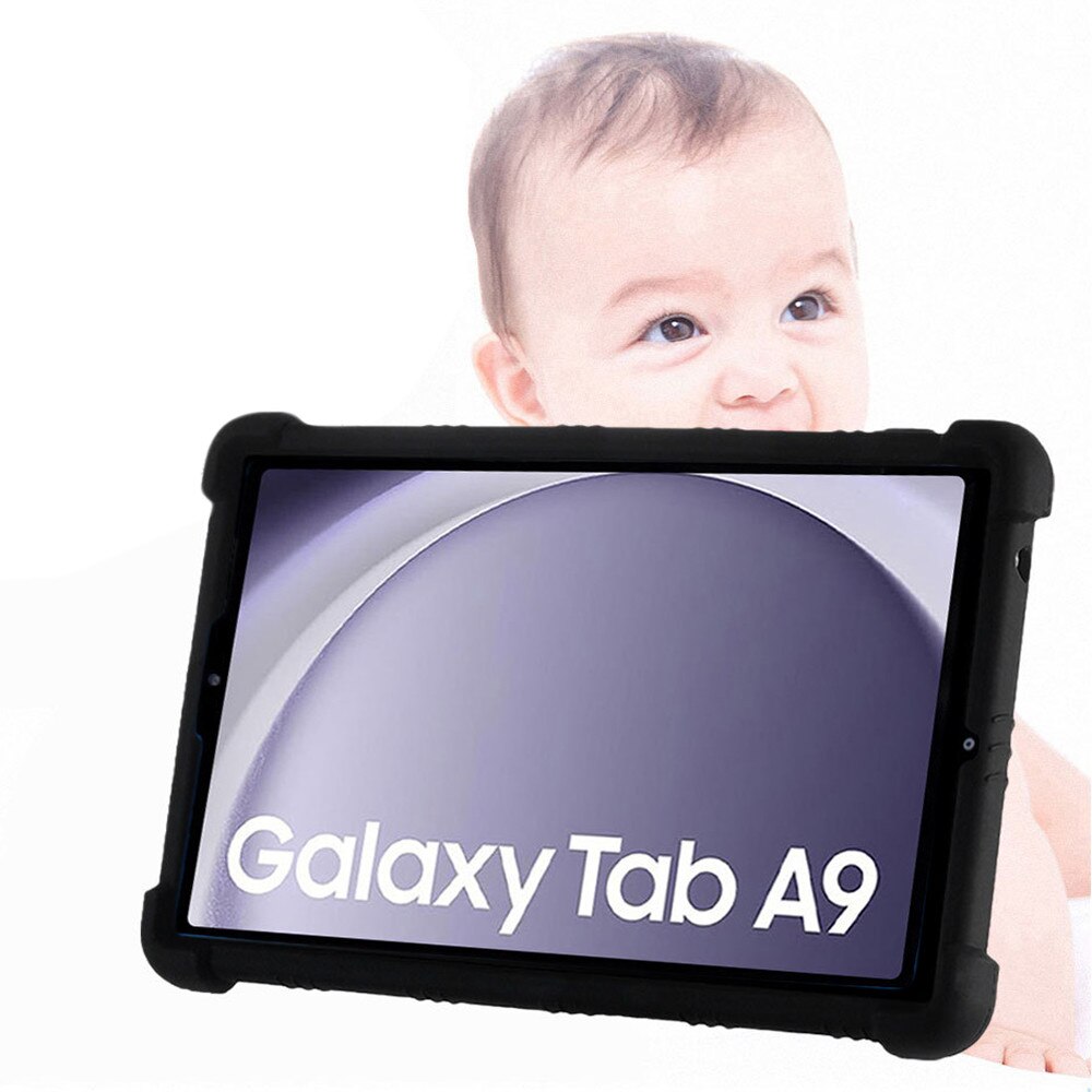 Husa Tableta, Pentru Samsung Tab A9 8.7 inch, Cu Suport Pliabil, Protectie La Socuri, Silicon, Negru