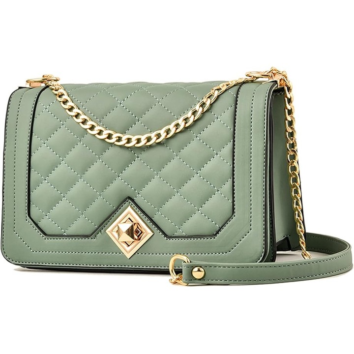 Női válltáska, PU bőr, egyszerű design, 3 rekesz, 9x15x9cm