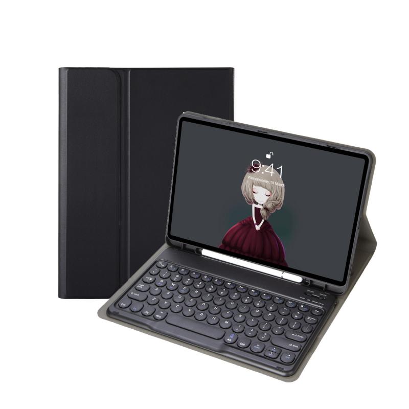 Husa tableta pentru Samsung Galaxy Tab S9 FE+ Plus, piele dubla, suport S Pen, neagra, 12.4 inch