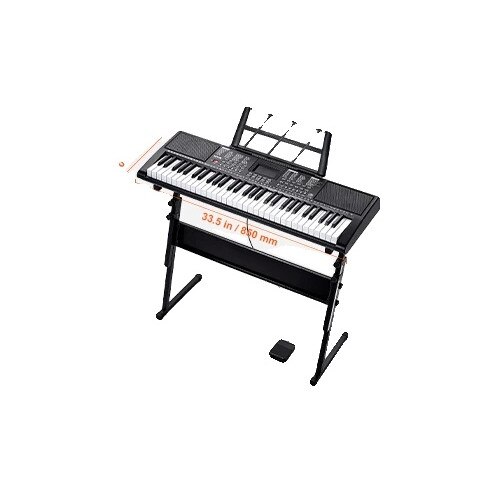 Pian digital cu suport, 200 tonuri, 61 clape, difuzoare duale