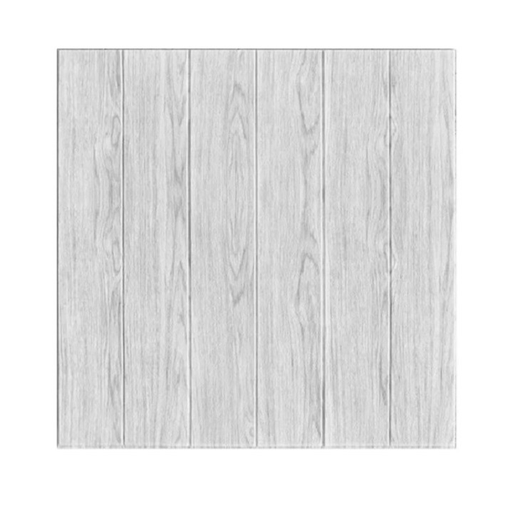 Set 10 Placi Tapet 3D, 70 x 70 cm, Grosime 3 mm, din Rasina, Tip Placi de Lemn, Suprafata Acoperita 4.9 mp, Gri Deschis