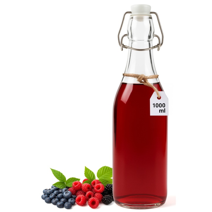 Бутилка 1000 мл с капак с отварящ се капак – за сокове, ликьори, комбуча, домашно приготвени напитки