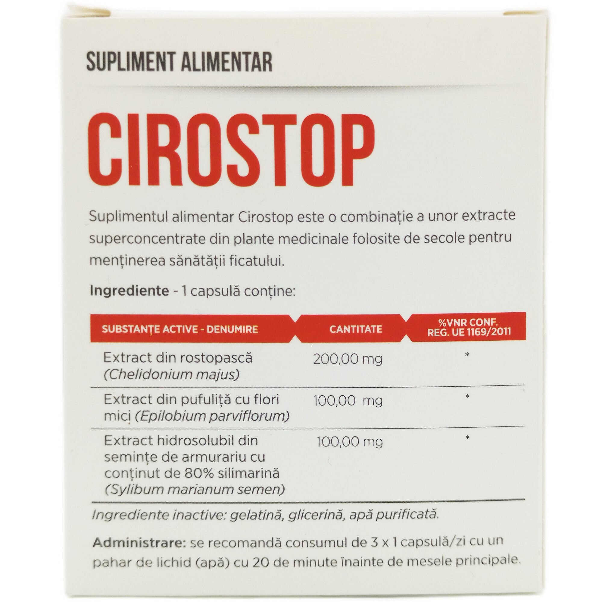 Capsule Rostopasca CiroStop Detox Hepatic & Regenerare Ficat, cu extracte de Rostopasca ...