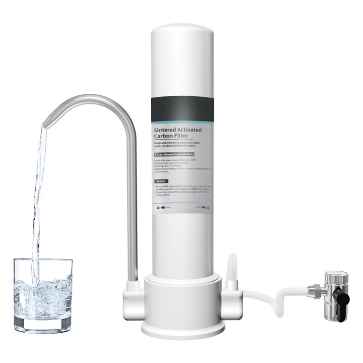 Filtru Apa Koopsio F8, 5 Etape Filtrare, ABS, Alb, Eliminare Clor, Rugina, Sedimente, Pentru Bucatarie