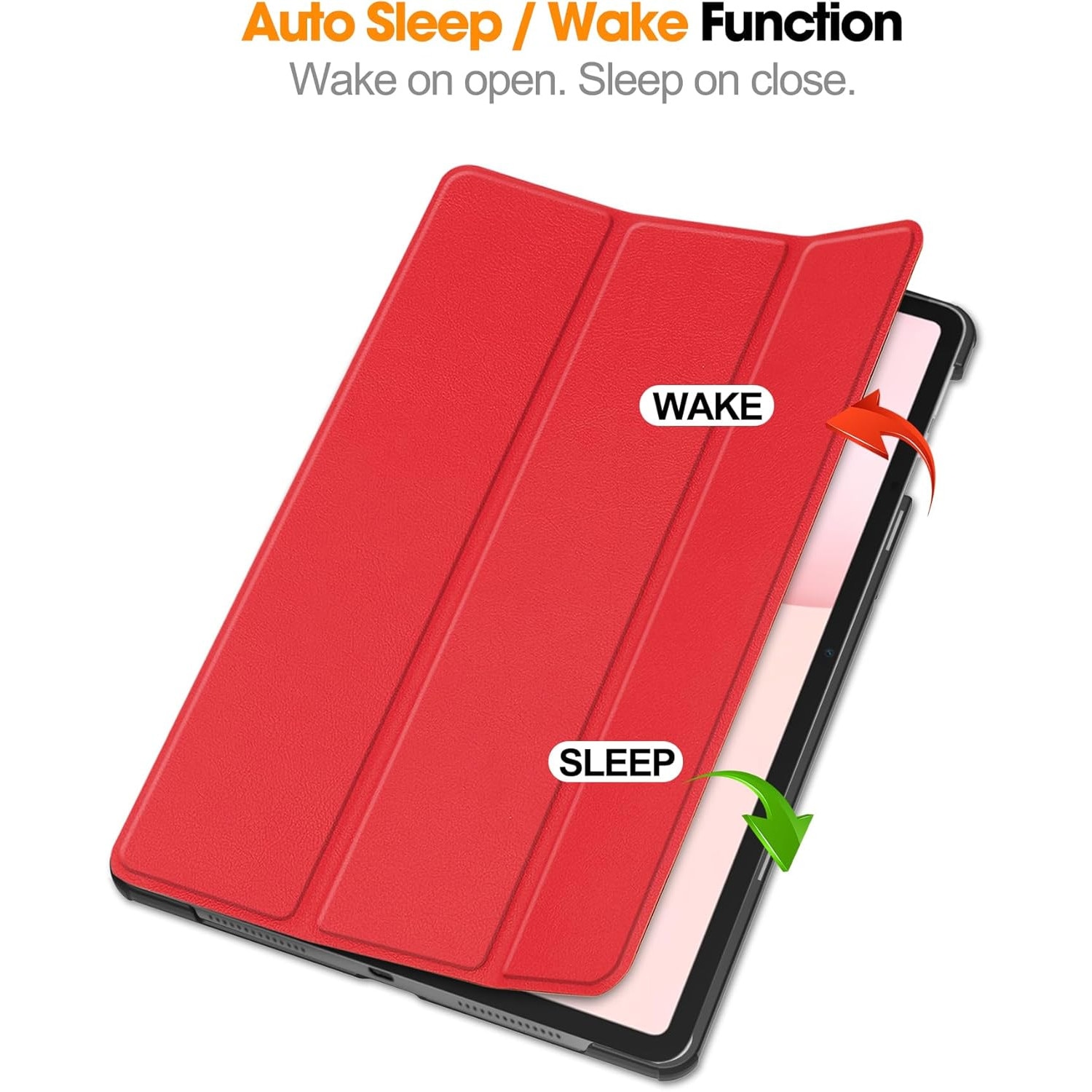 Husa tableta pentru Honor Pad10 12.1"(2025), Auto functie sleep/wake tip stand, Rosu
