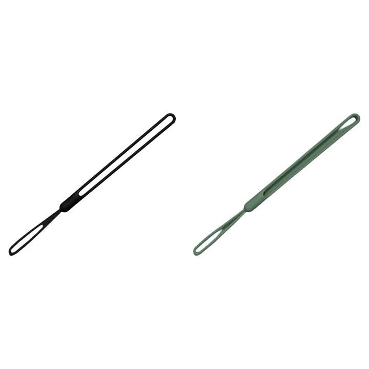 Set 2 snururi telefon silicon lichid negru verde 19x26cm