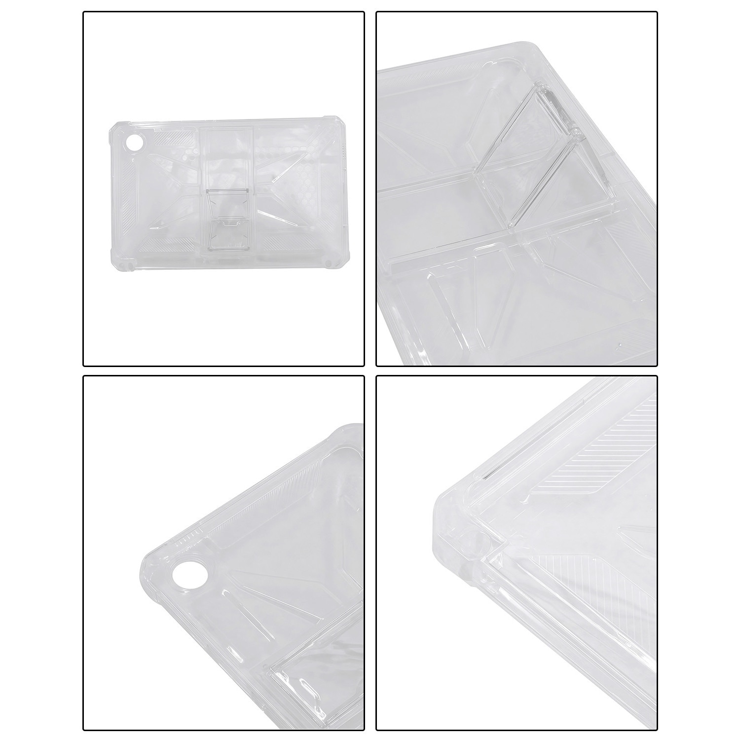 Husa tableta, Pentru Samsung Galaxy Tab A9+ Plus 11 inch, cu suport pliabil si slot pentru stilou, anti-soc si anti-alunecare, TPU, transparent