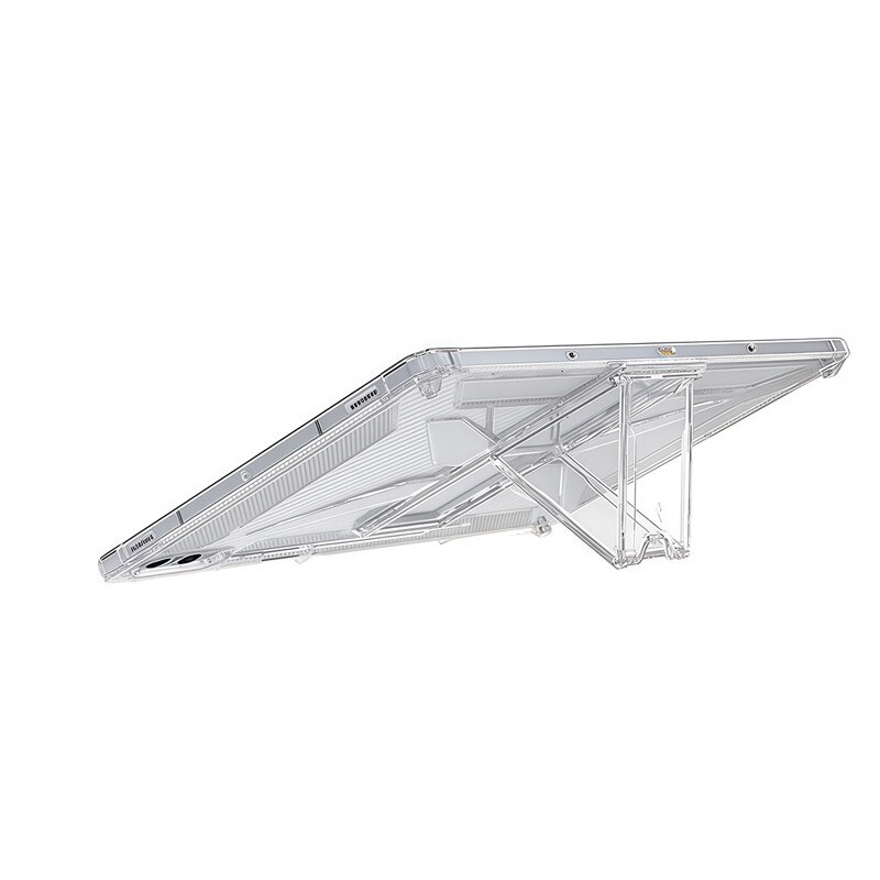 Husa tableta, Pentru Samsung Galaxy Tab A9+ Plus 11 inch, cu suport pliabil si slot pentru stilou, anti-soc si anti-alunecare, TPU, transparent