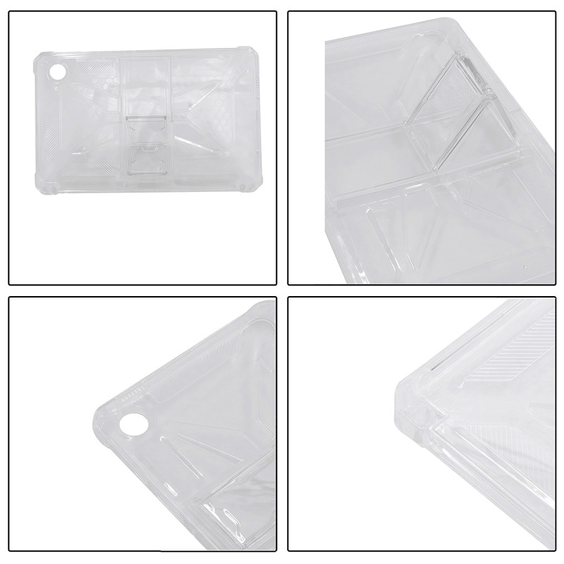 Husa tableta, Pentru Samsung Galaxy Tab A9+ Plus 11 inch, cu suport pliabil si slot pentru stilou, anti-soc si anti-alunecare, TPU, transparent
