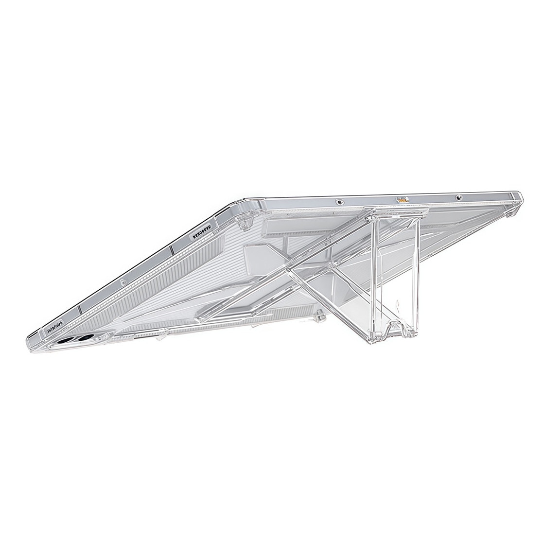 Husa tableta, Pentru Samsung Galaxy Tab A9+ Plus 11 inch, cu suport pliabil si slot pentru stilou, anti-soc si anti-alunecare, TPU, transparent