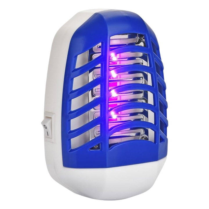 Aparat electric impotriva tantarilor, mustelor VENTLEX cu Lumina UV, Silentios, fara pastile, consumabile sau mirosuri neplacute, Consum redus de energie, Interior/Exterior, protectie 360°, Alb/Albastru