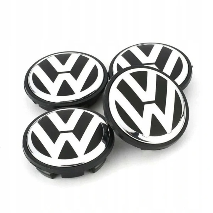 Комплект от 4 капачки за джанти Volkswagen, 56 мм, сребърни, изработени от ABS и алуминий